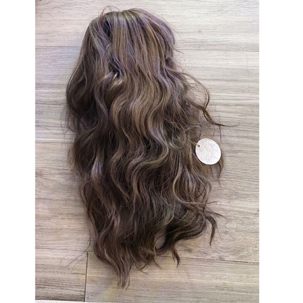 Brown wig for women men 22” natural wig brown color C8262 Heat Resistant Fiber
